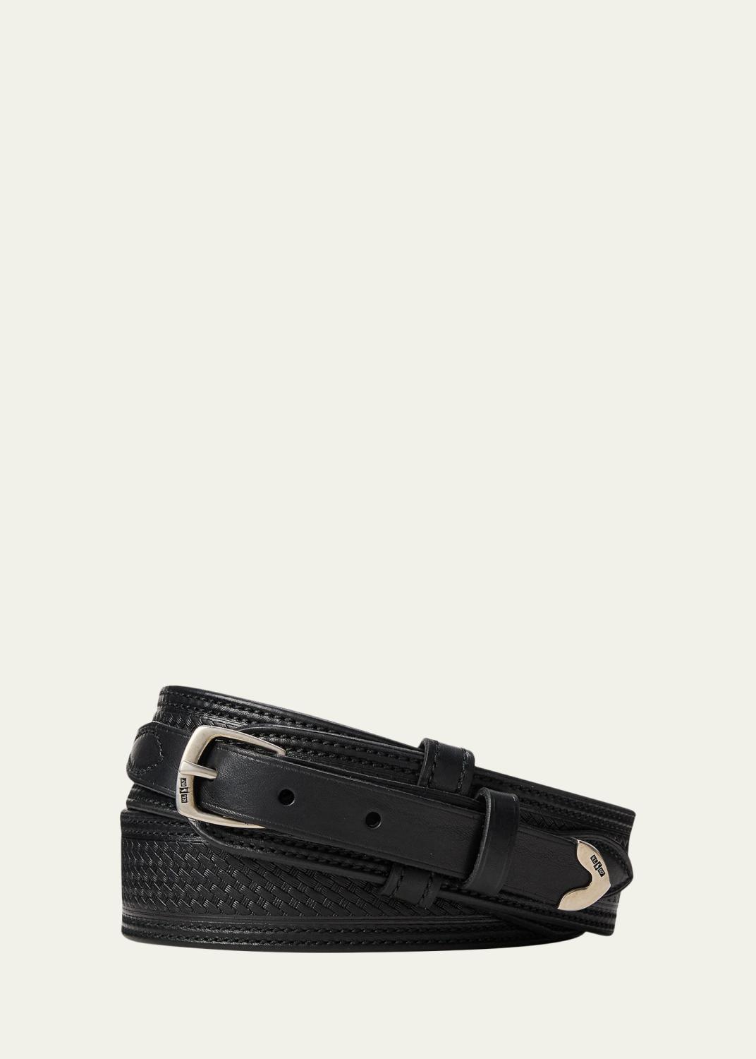 Ralph Lauren ベルト Ralph Lauren Purple Label Men's Woven Leather Belt - Bergdorf Goodman