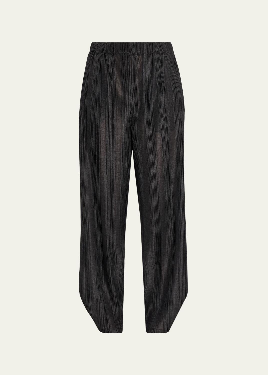Giorgio Armani Metallic Plisse Satin Wide-Leg Pants - Bergdorf Goodman