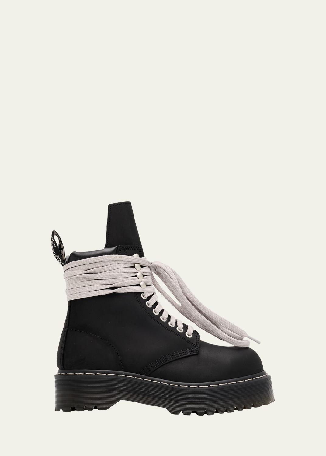 Rick Owens x Dr. Martens 1460 Quad Sole Mega Lace Leather Ankle