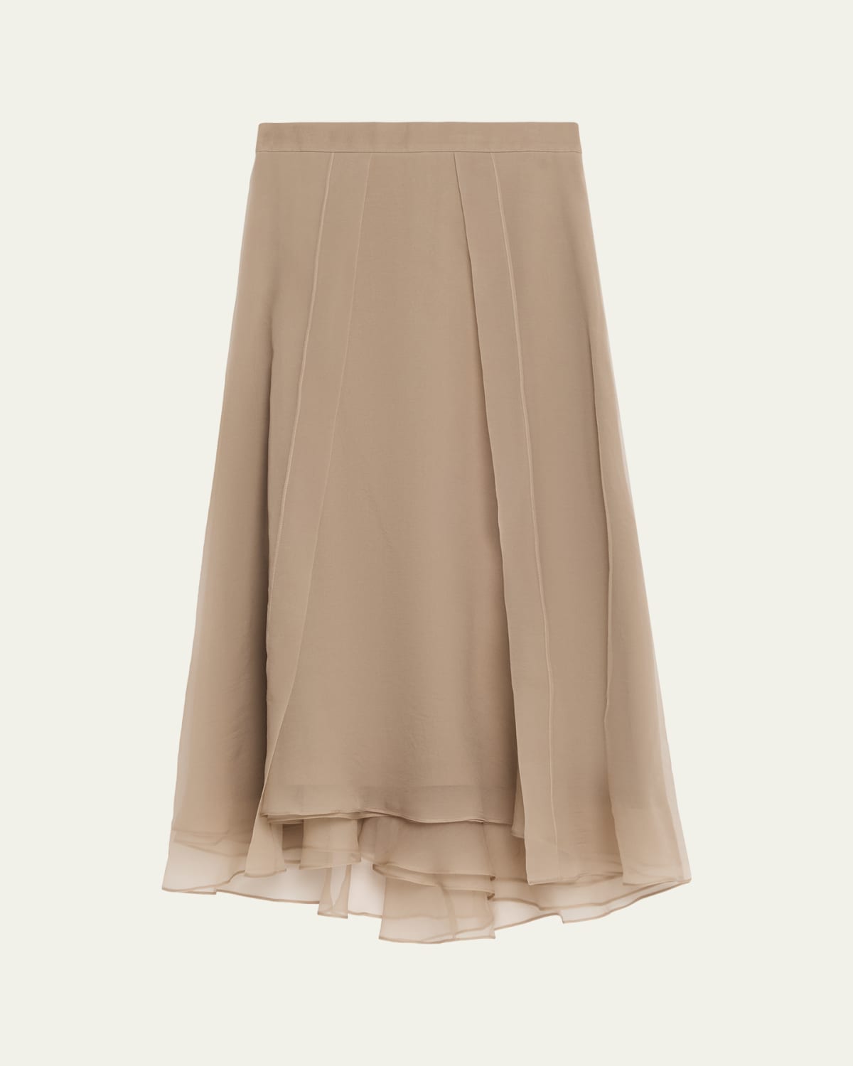 Silvia Tcherassi Nelida Floral Embroidered Layered Stripe Midi