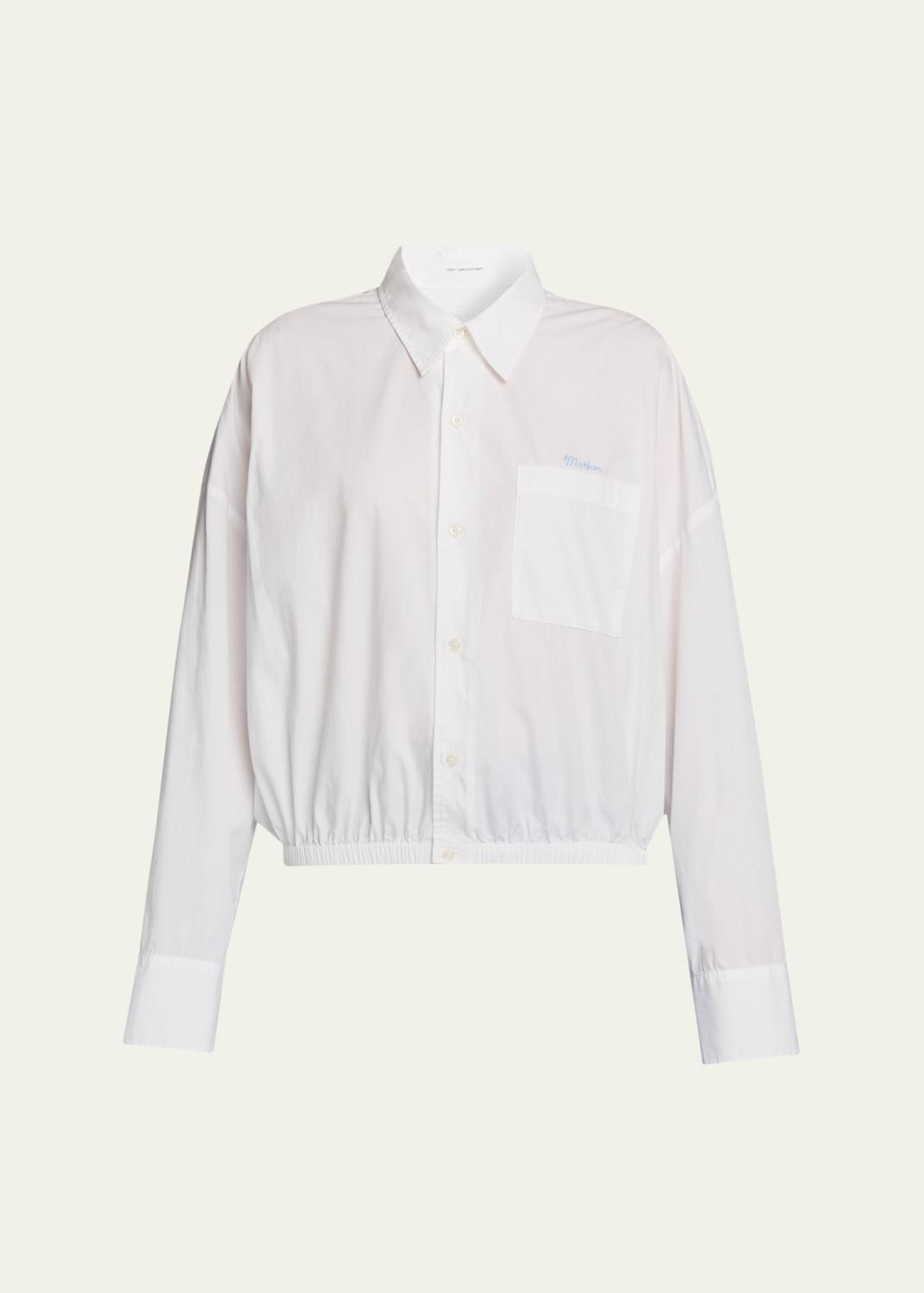 Rick Owens Jumbo Tabard Long-Sleeve Satin Crop Top - Bergdorf Goodman