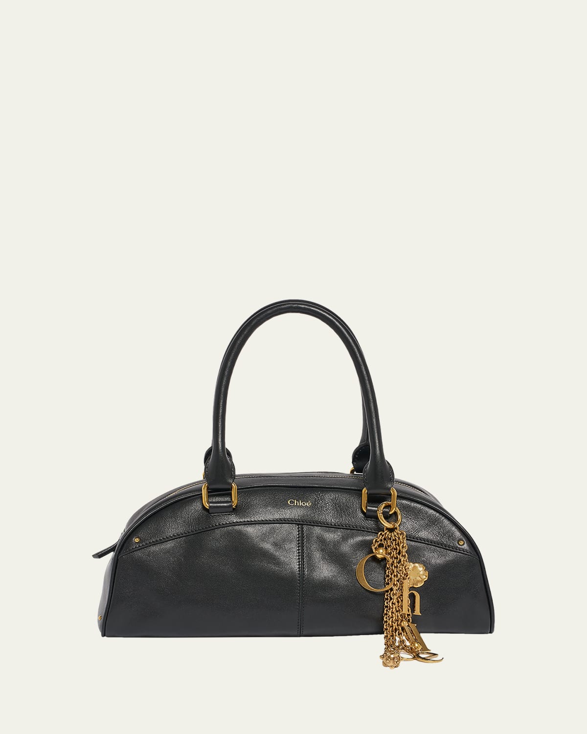 Chloe Small Paddington Padlock Shoulder Bag in Metallic Leather