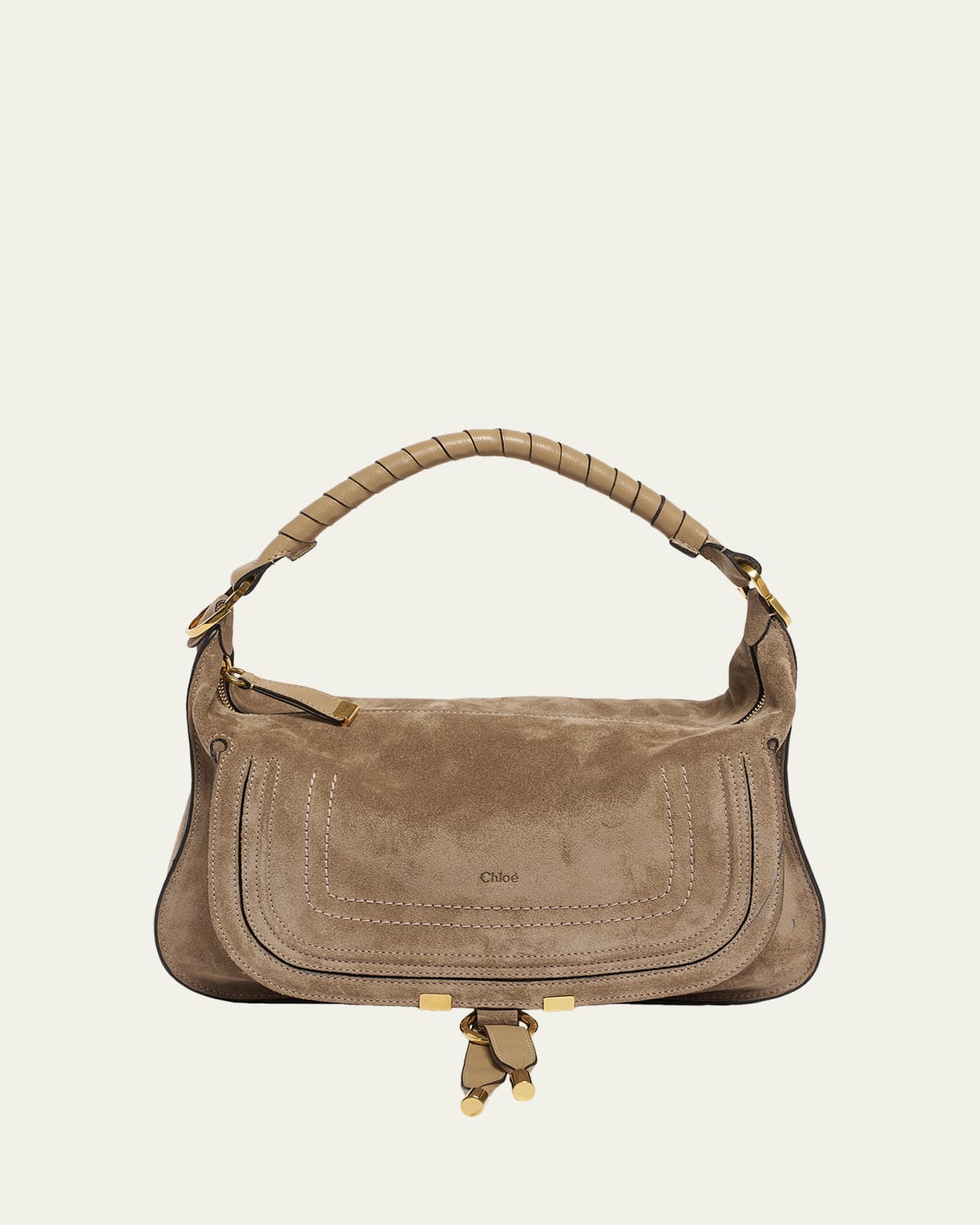 Chloe Small Paddington Padlock Shoulder Bag in Metallic Leather