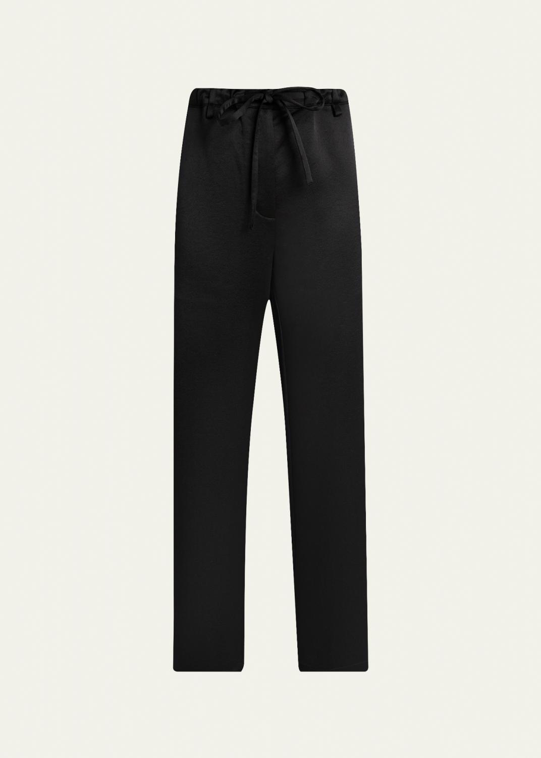 sacai Double-Faced Silk-Cotton Barrel-Leg Ankle Pants - Bergdorf