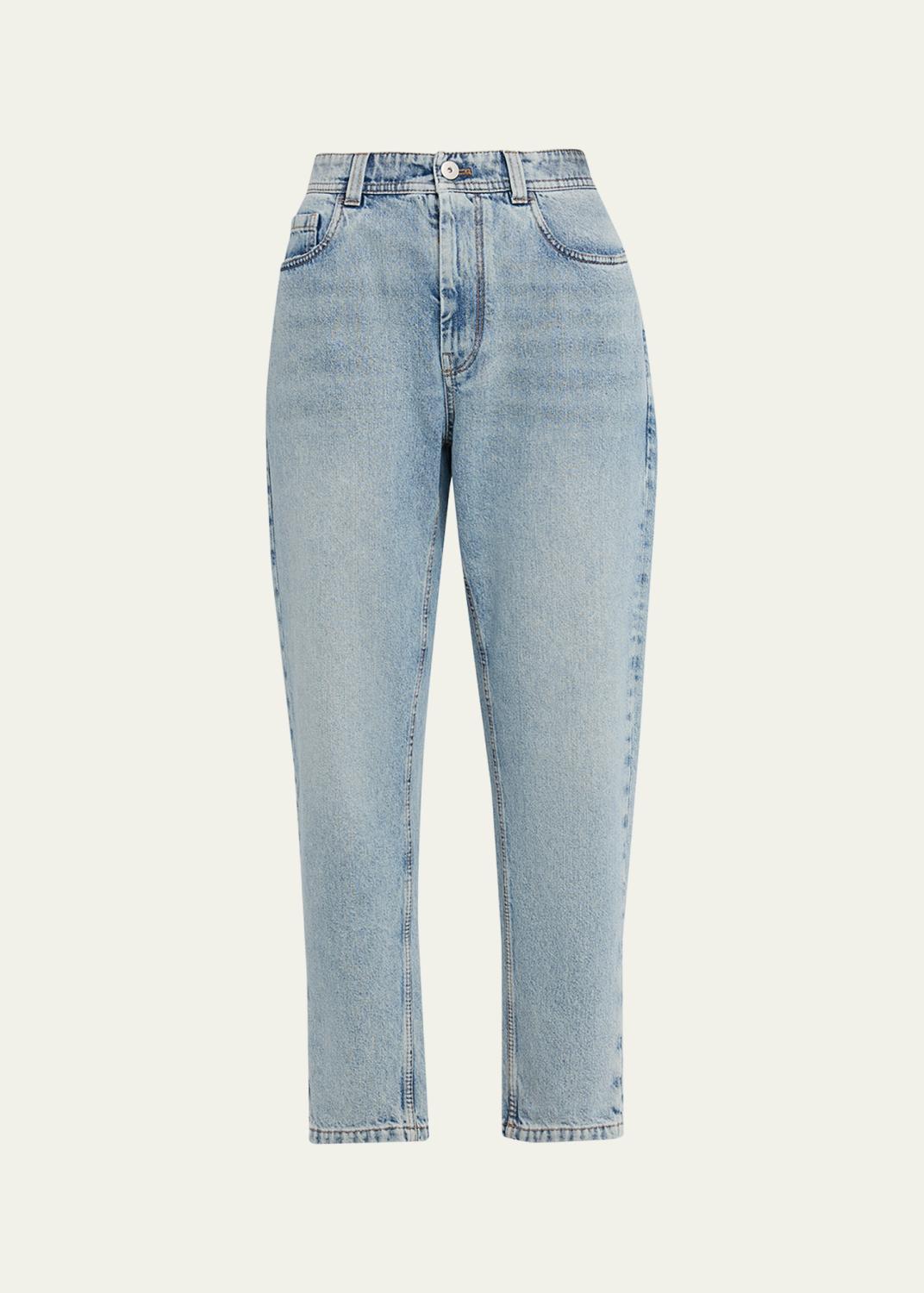 Chloe Split-Hem Barrel-Leg Jeans - Bergdorf Goodman