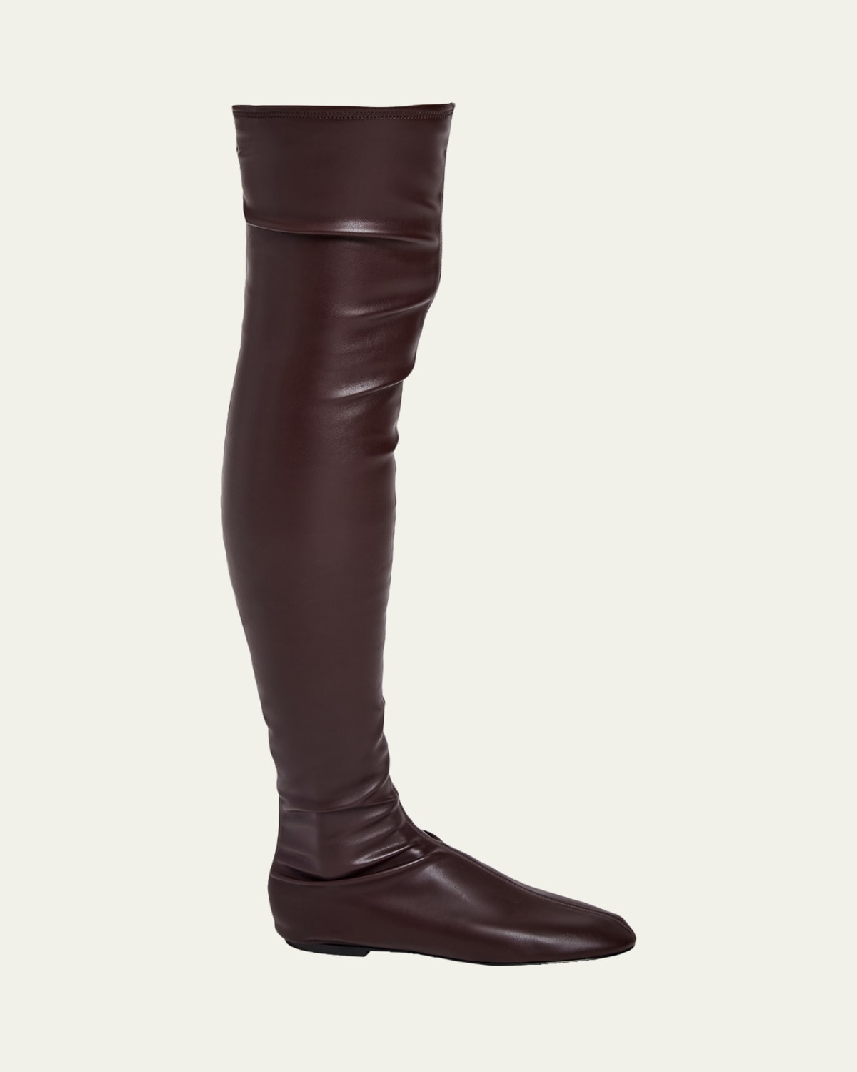 Miu Miu Stivali Stretch Leather Buckle Over-The-Knee Boots