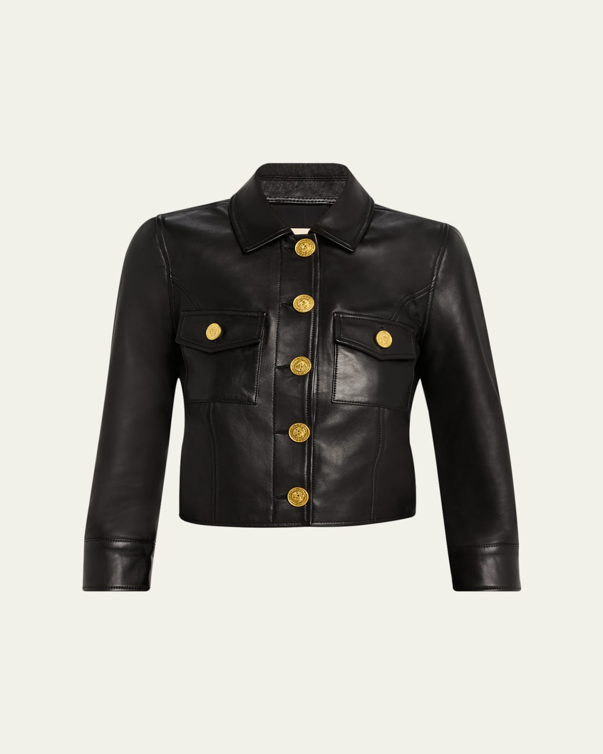 Nili Lotan Hadley Leather Crop Jacket - Bergdorf Goodman