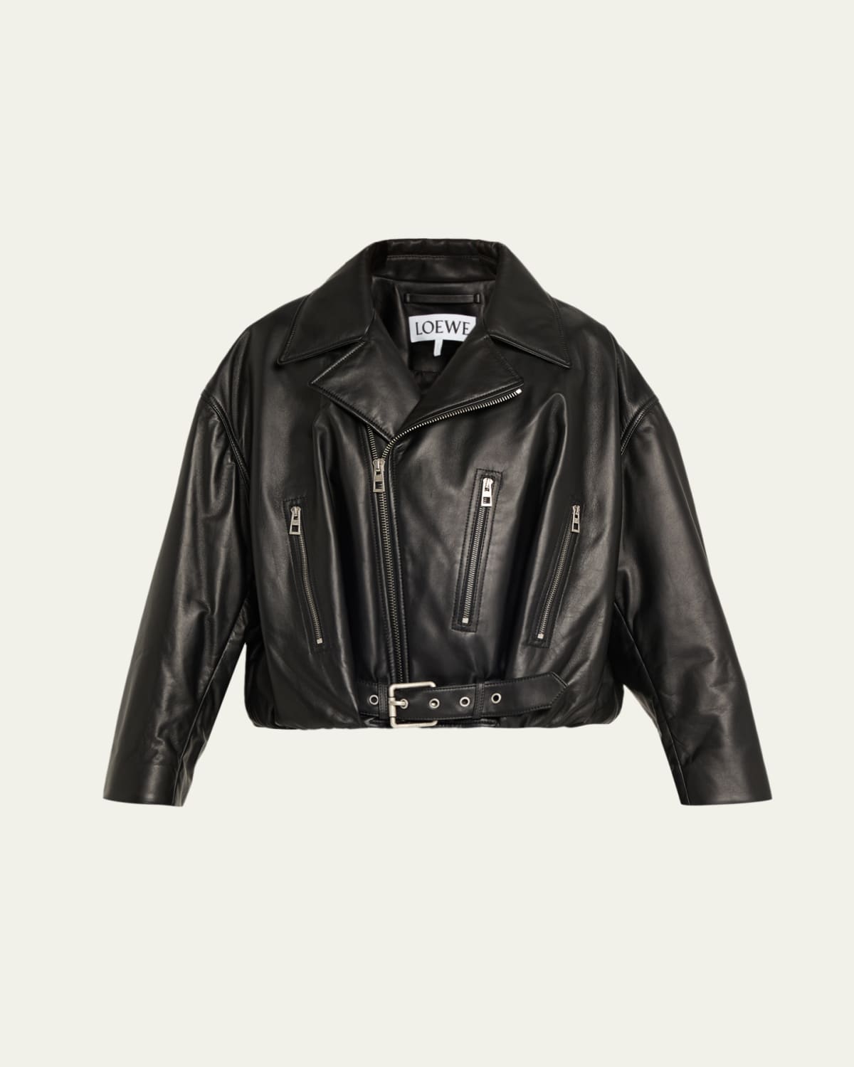Chloe Scoop-Neck Leather Single-Breasted Jacket - Bergdorf Goodman