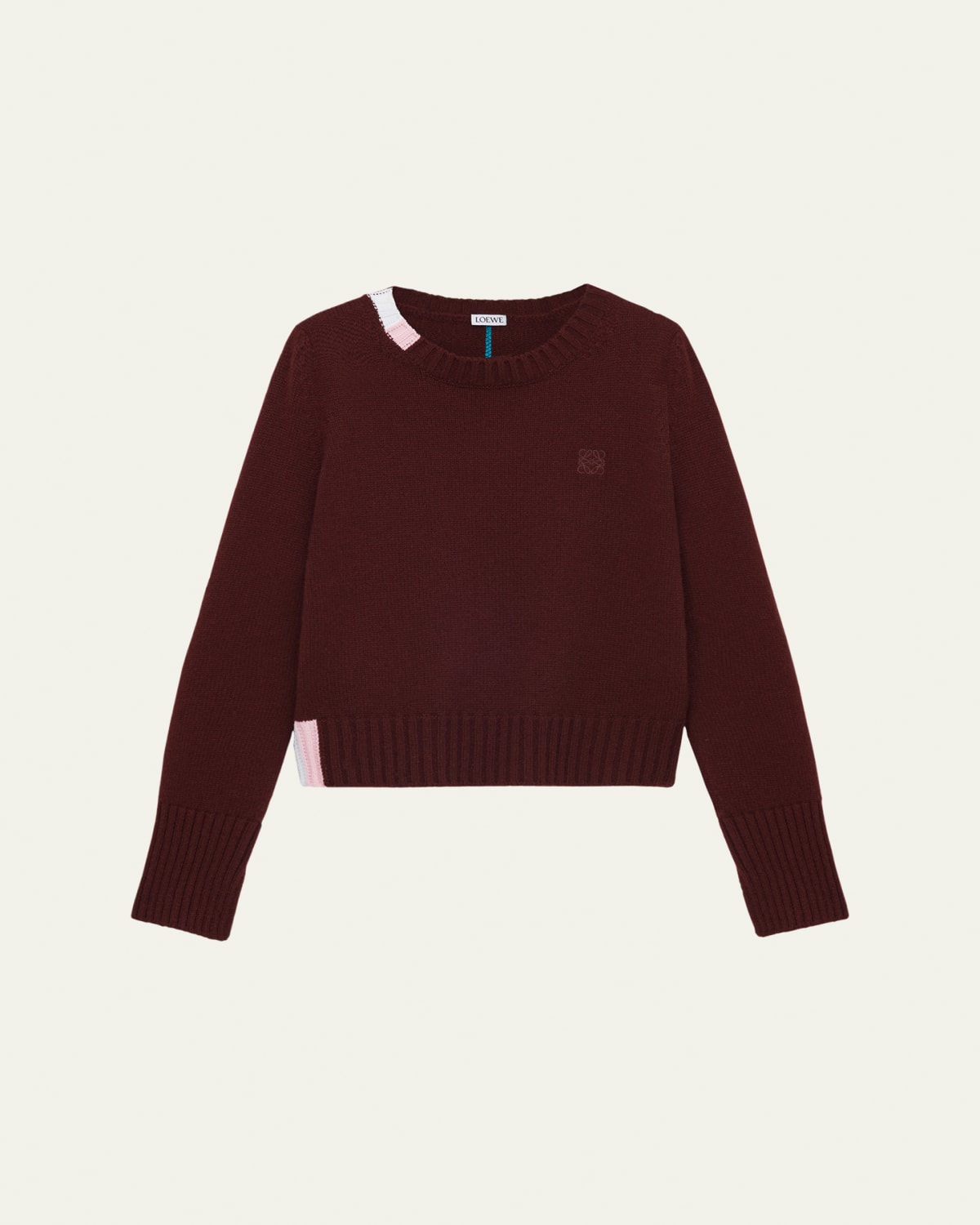 Loewe Deep V-Neck Johnny Collar Wool Sweater - Bergdorf Goodman