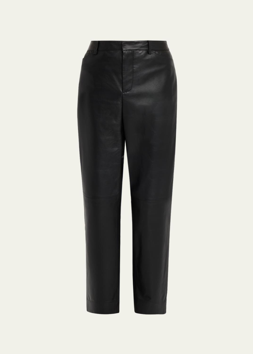 FRAME Le Crop Mini Boot Leather Pants - Bergdorf Goodman