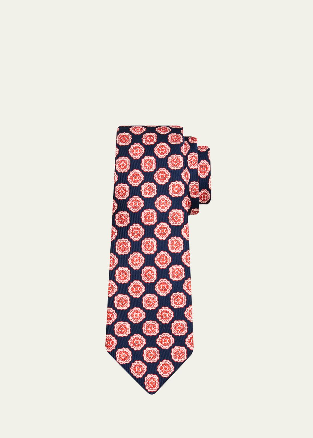 Kiton Men's Diagonal Stripe Silk 7-Fold Tie - Bergdorf Goodman