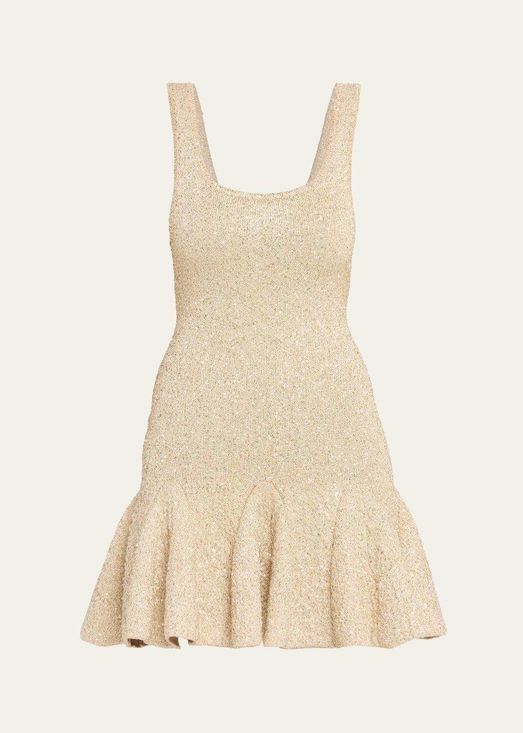 loveshackfancy maryanne knit mini dress Metallic springsocial