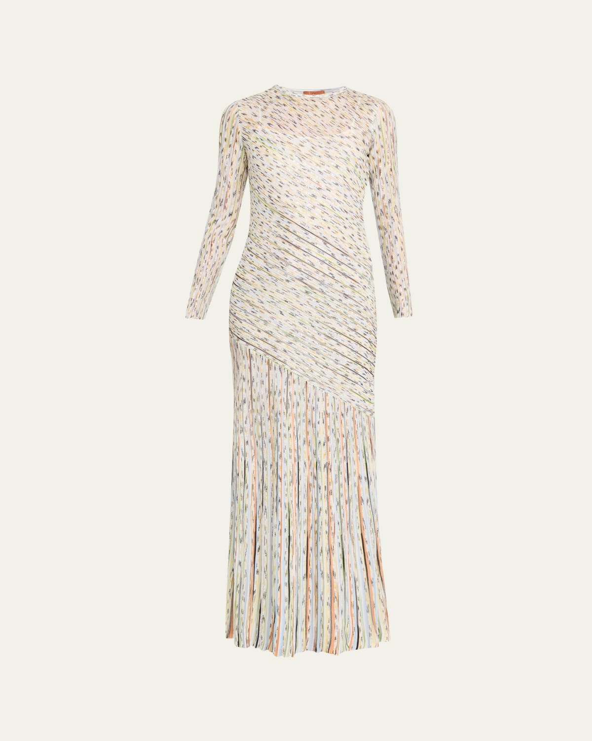 velvet long sleeve maxi dress in ivory 1940s Long Sleeve Gown