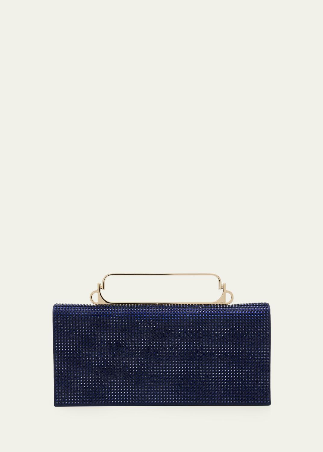 Ferragamo Hug Croc-Embossed Suede Clutch Bag - Bergdorf Goodman