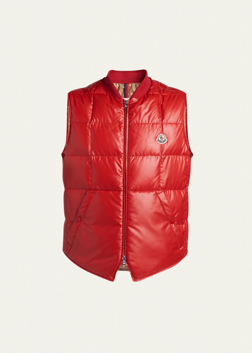 Helmut Lang Men's Reversible Shearling Funnel Neck Full-Zip Vest