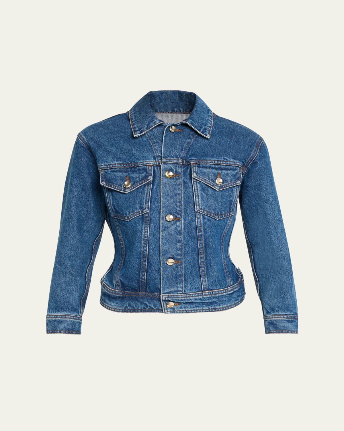 ALICE + OLIVIA Chloe Laser-Cut Denim Jacket - Bergdorf Goodman