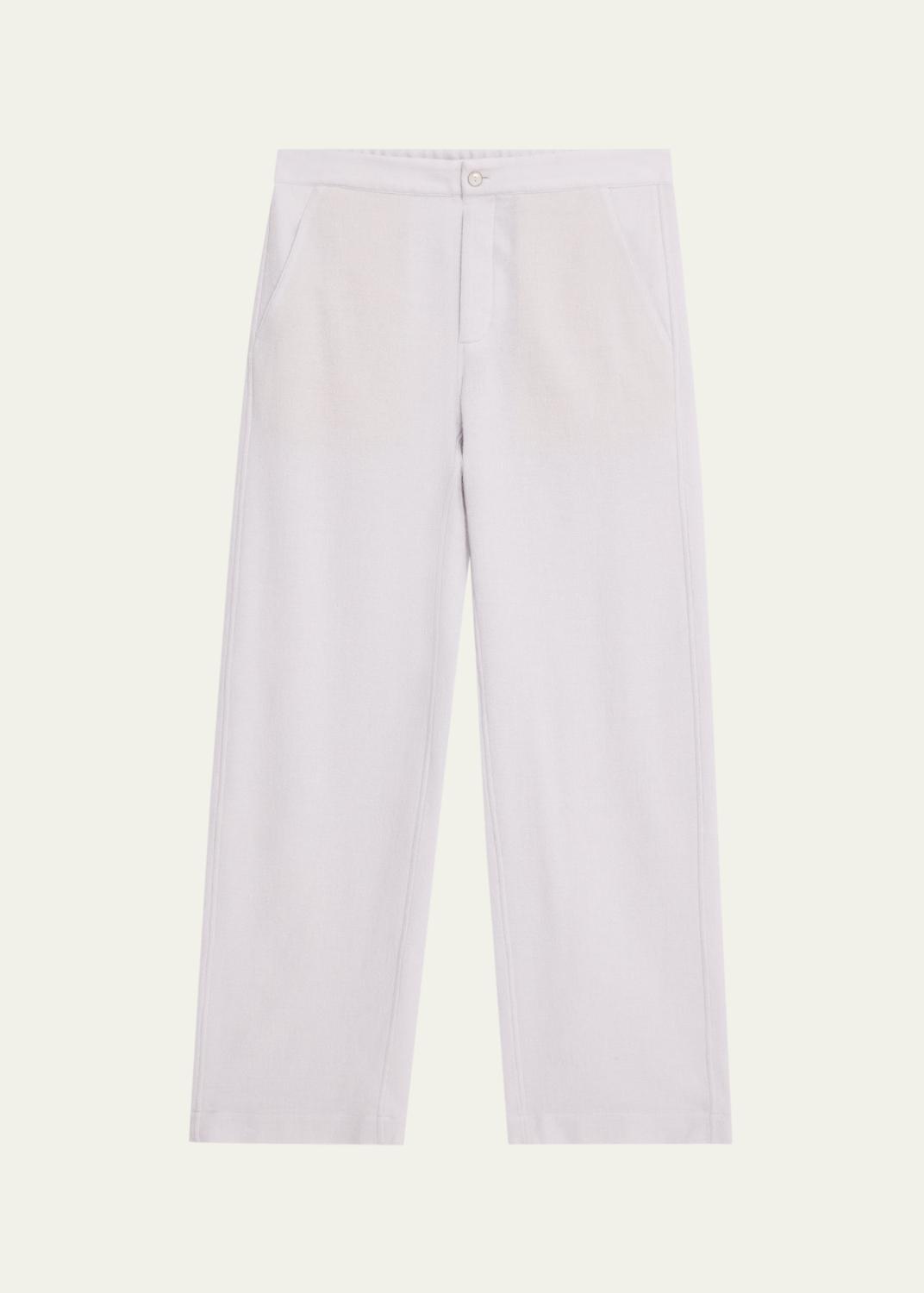 AURALEE Men's Dark Olive Pleated Wool Trousers - Bergdorf Goodman