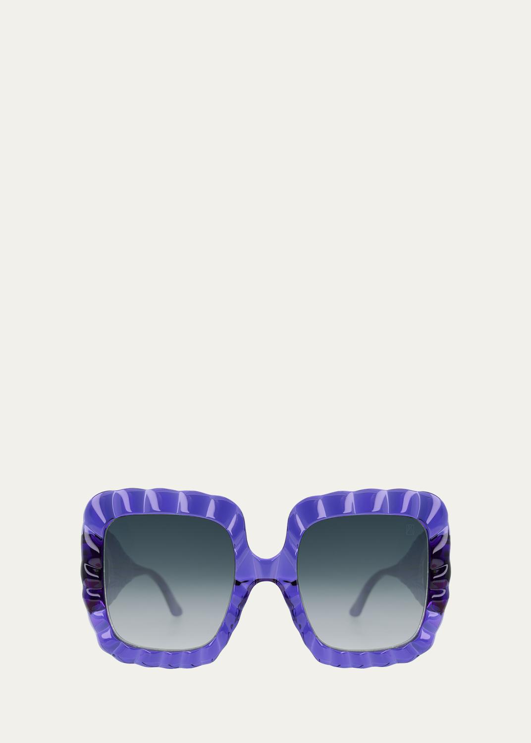 New ANNA KARIN KARLSSON Lucky Goes To Vegas Black Crystal Cat-Eye Sunglasses Anna-Karin Karlsson Lucky Goes to Vegas Crystals & Acetate  main image 2