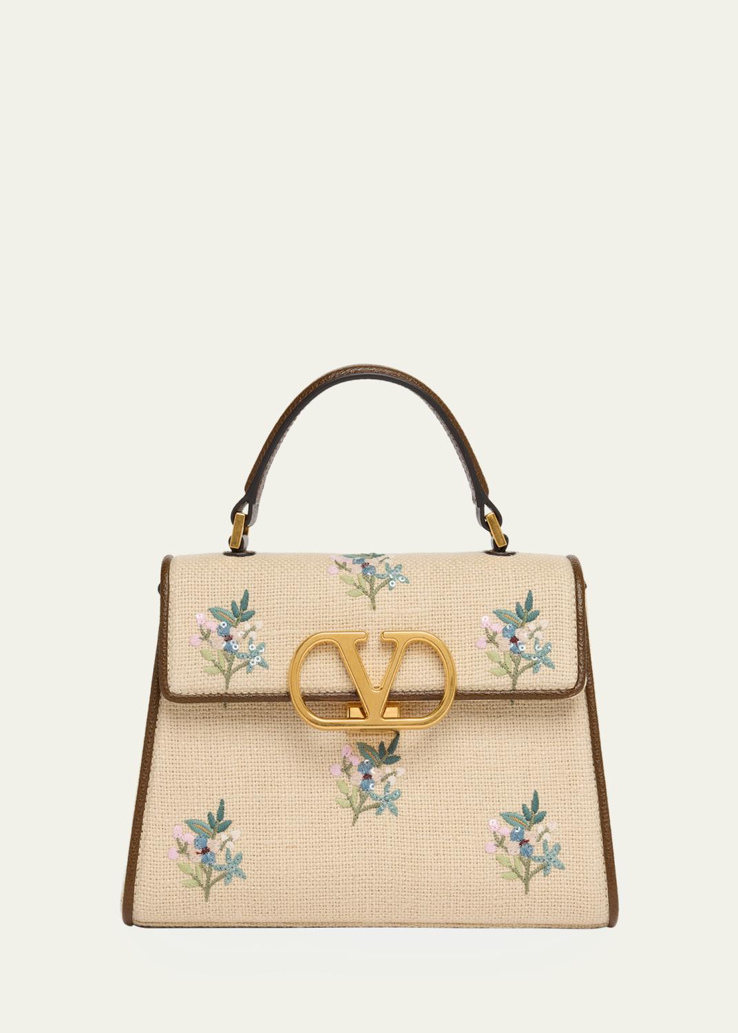 Valentino Garavani Medium Suede Shopping Bag with Shearling Lining