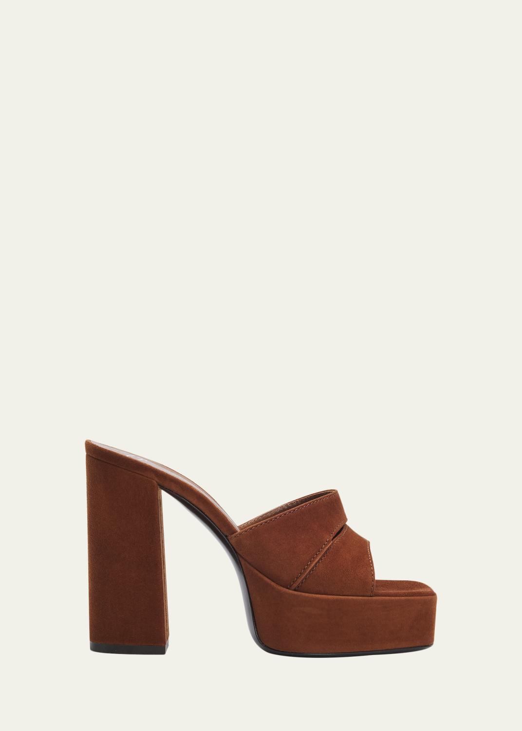 Paris Texas Arizona Snake-Embossed Leather Mule Sandals - Bergdorf