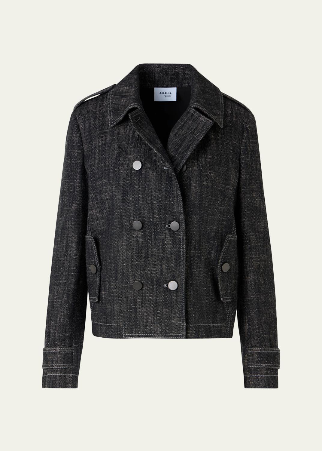 Marni Inside-Out Fringed Trim Denim Collarless Jacket - Bergdorf