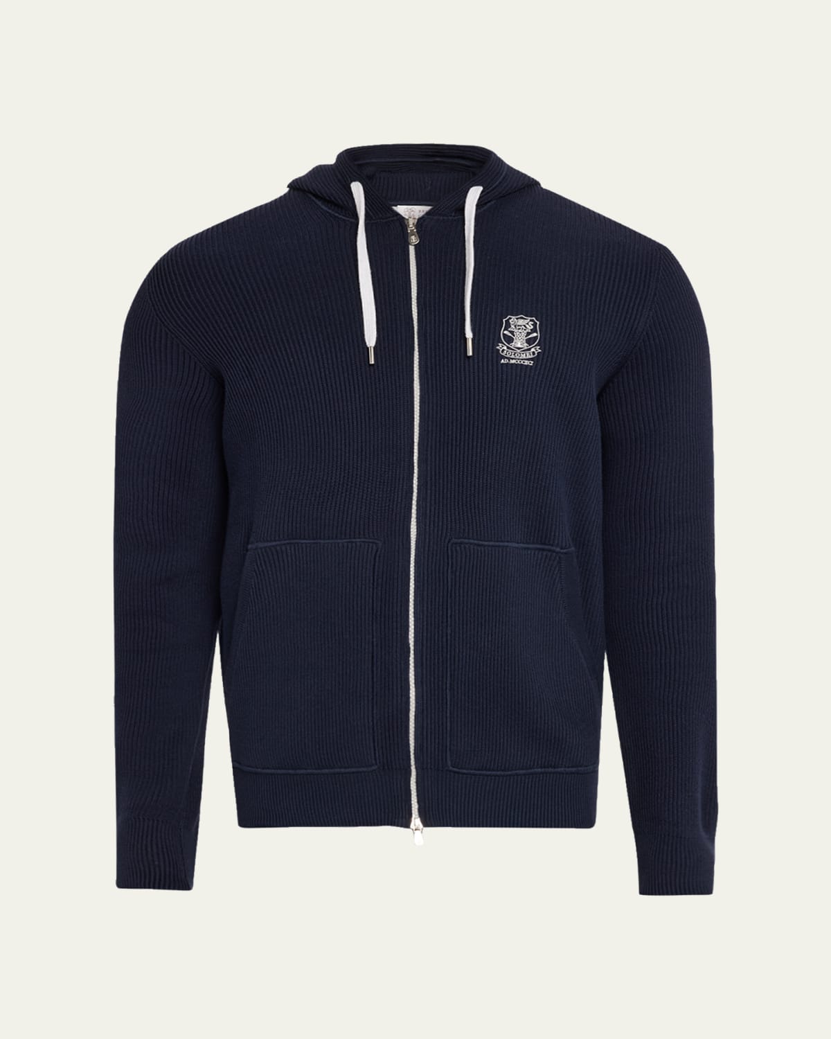 Loro Piana Cashmere-Cotton Zip-Front Hoodie - Bergdorf Goodman