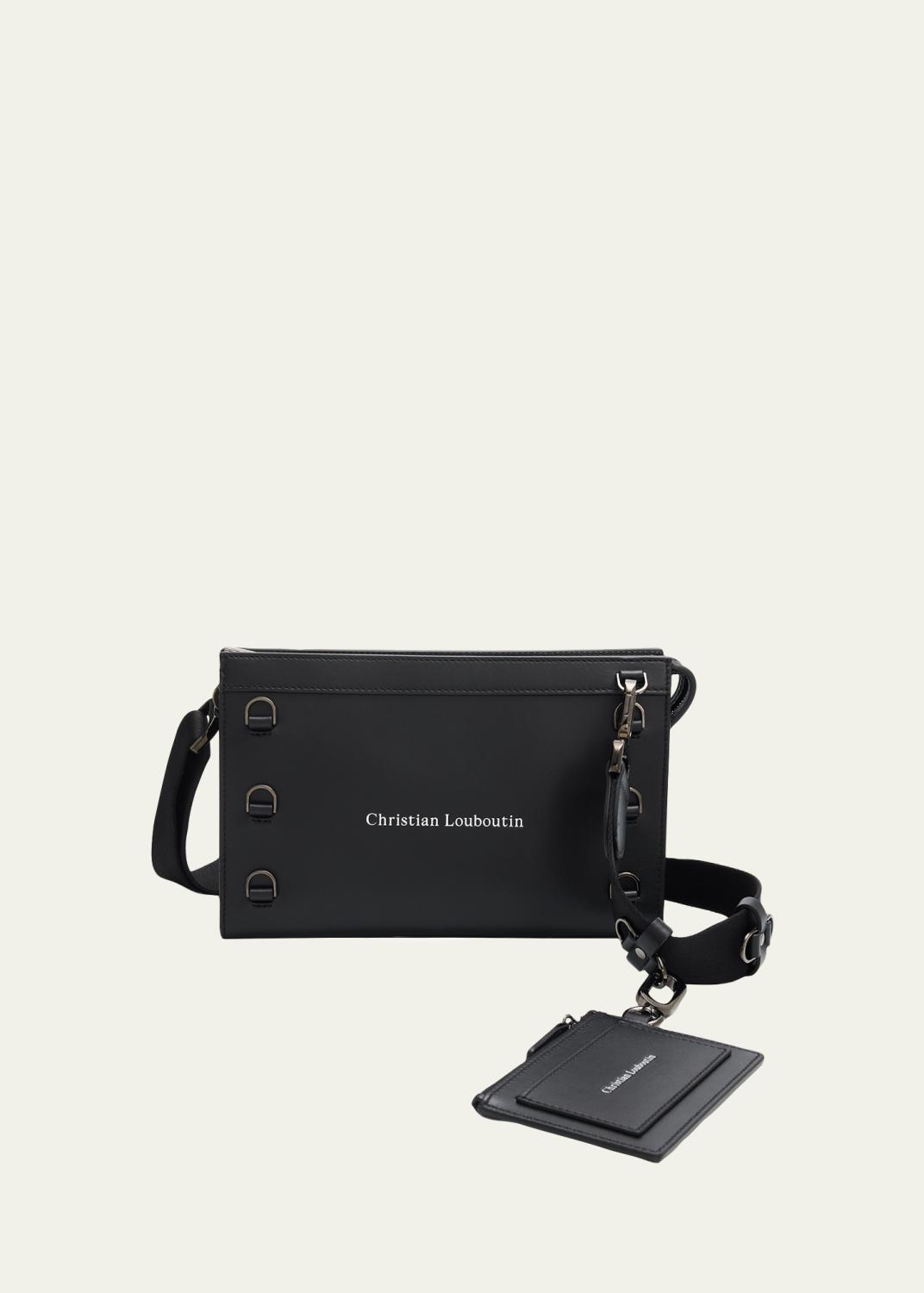 Christian Louboutin Men's Funky Leather Empire Spikes Crossbody