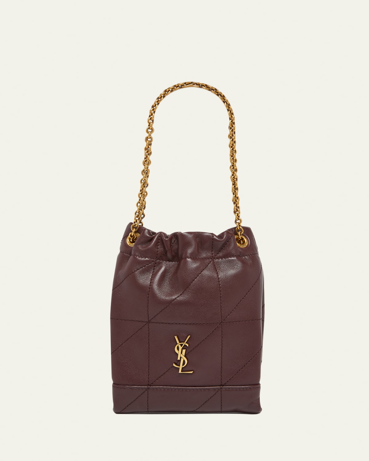 Saint Laurent Mombasa Medium Pleated Leather Shoulder Bag