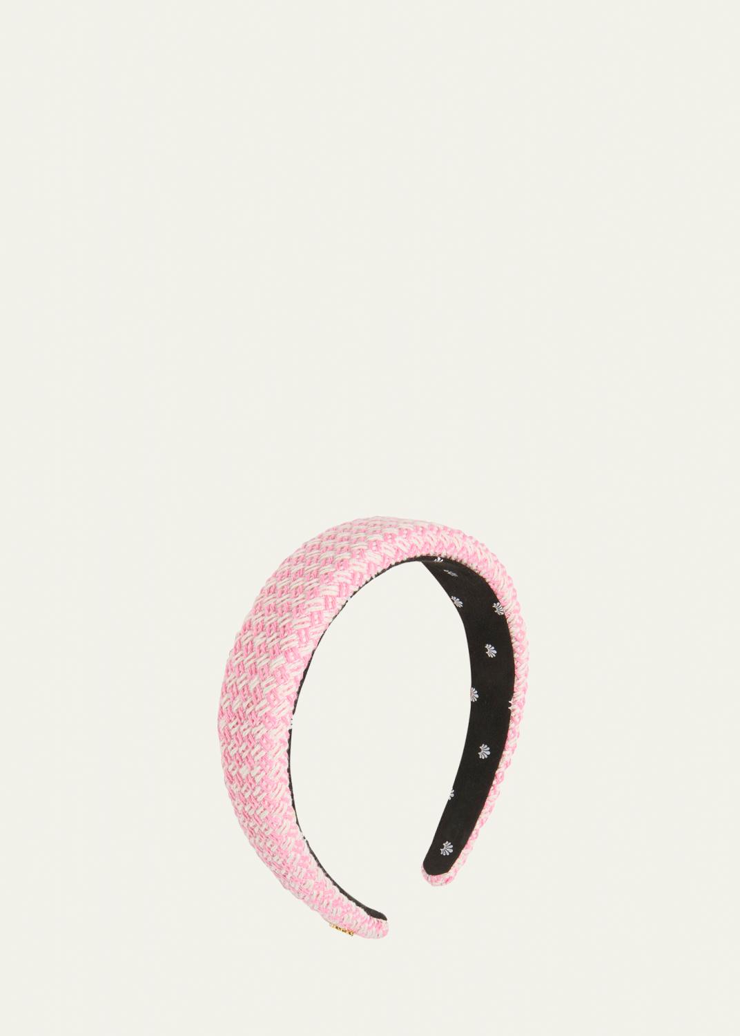 Lele Sadoughi Birthstone JUNE - Heart Crystal Velvet Headband Alexandrite Pink Girls main image 3