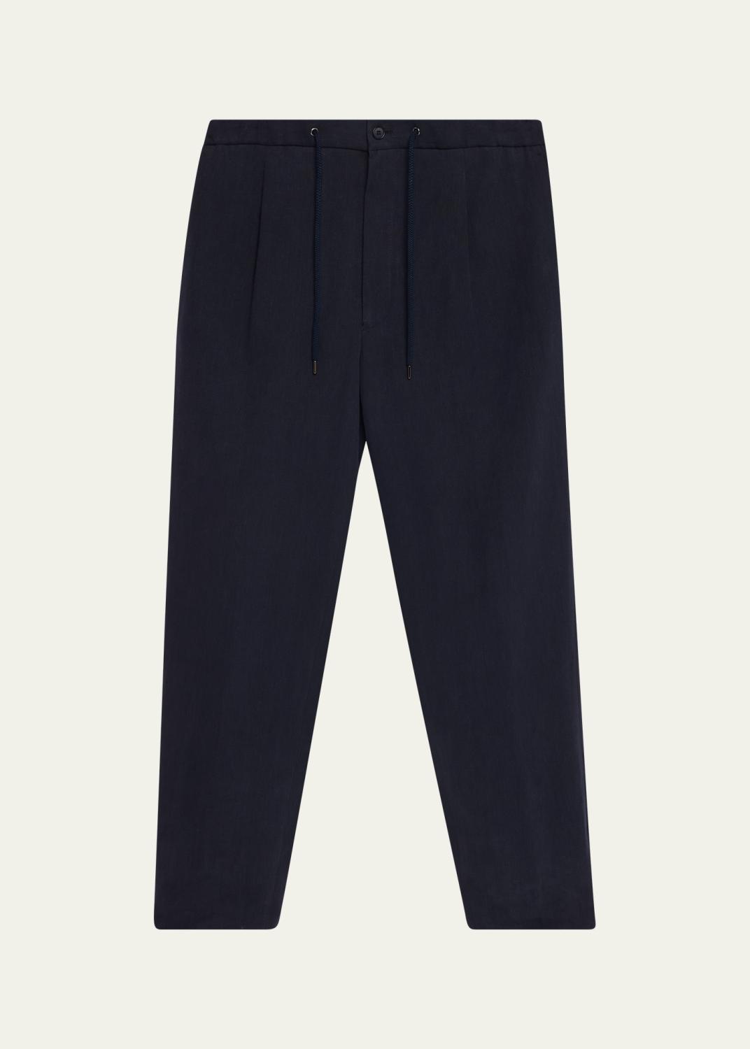 Giorgio Armani Men's Linen Pleated Wide-Leg Trousers - Bergdorf