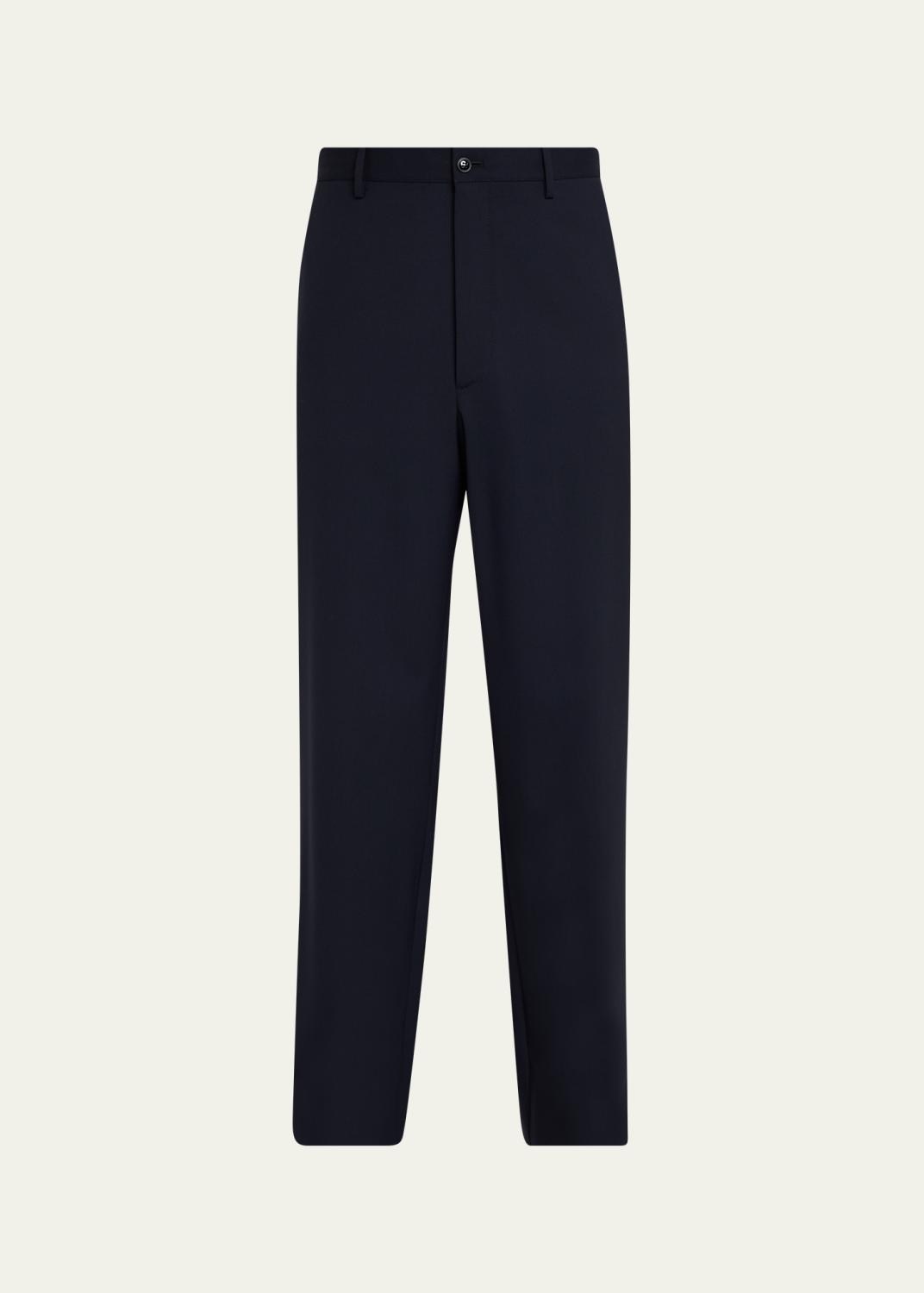 Giorgio Armani Men's Stretch Wool Seersucker Double-Pleat Trousers