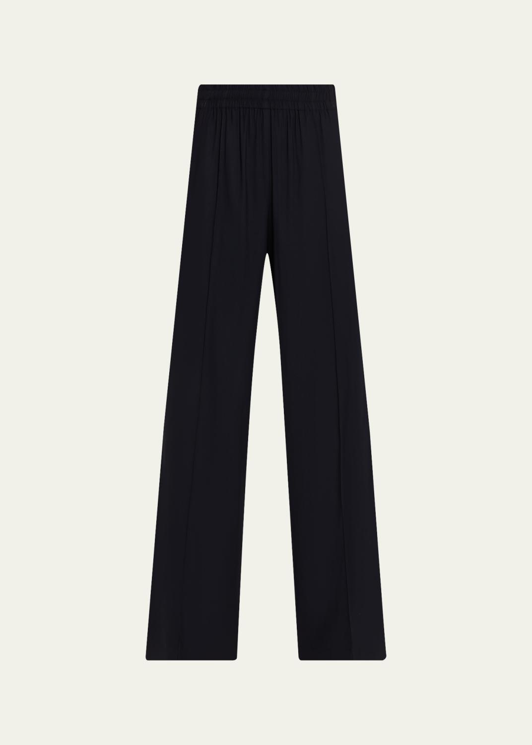 【sacai】 Wool Side Satin Line Flare Pants sacai Double-Faced Silk-Cotton Barrel-Leg Ankle Pants - Bergdorf