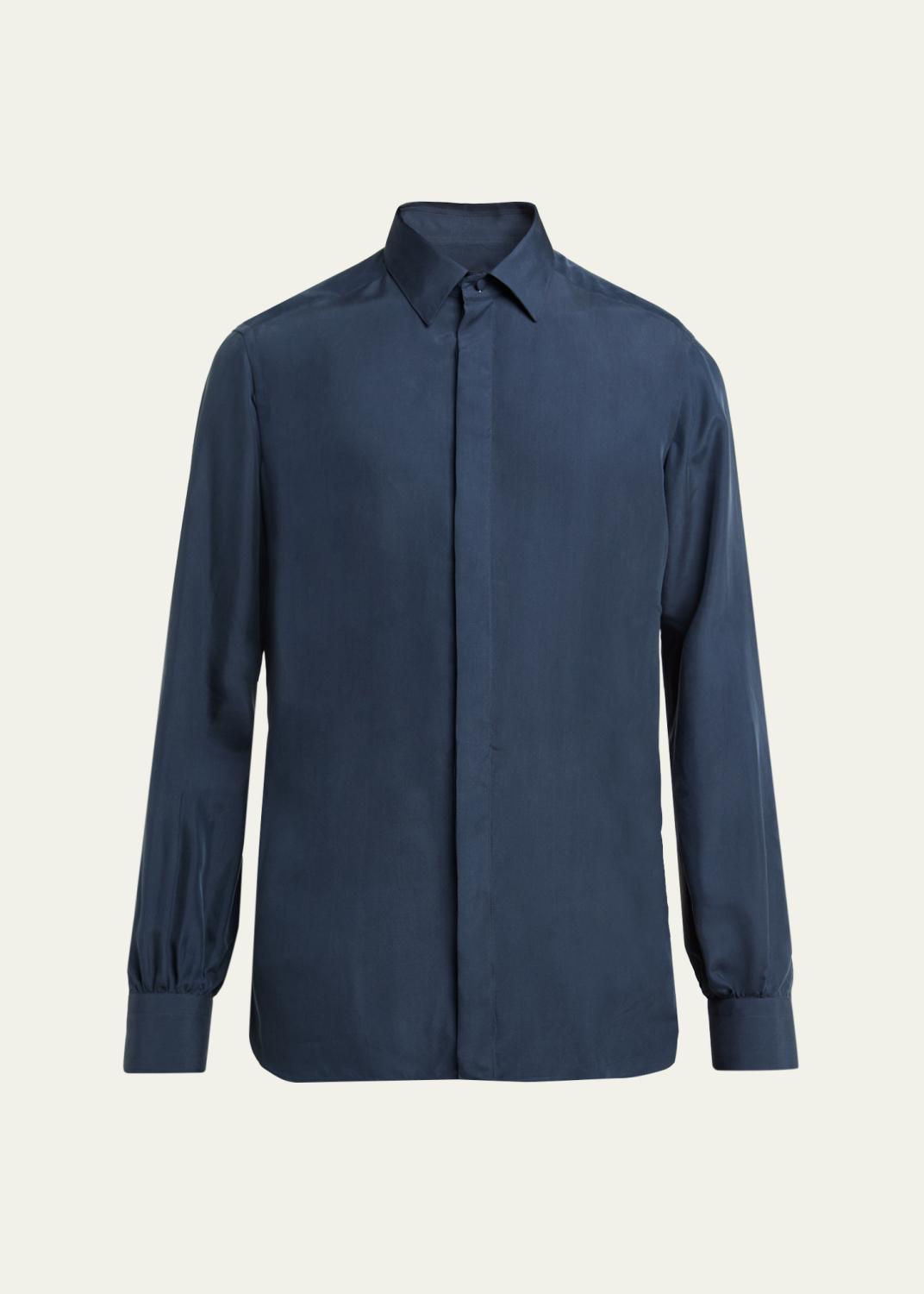 Valentino Garavani Men's Silk Medallion Button-Down Shirt