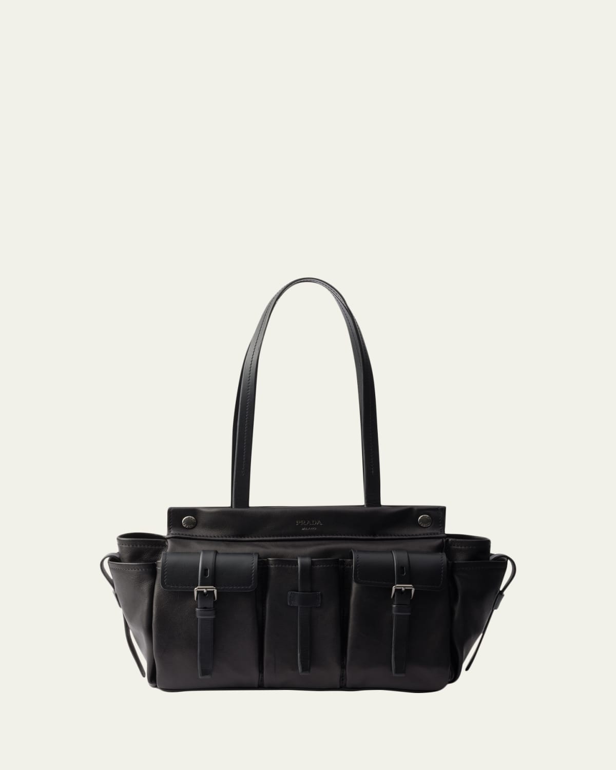 Prada Bicolor Woven Logo Shopper Tote Bag - Bergdorf Goodman