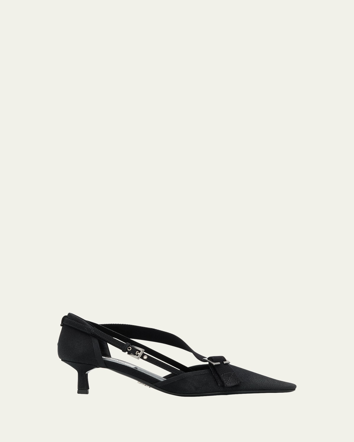 Prada 55mm Triangle Logo Woven Leather Slingback Pumps - Bergdorf