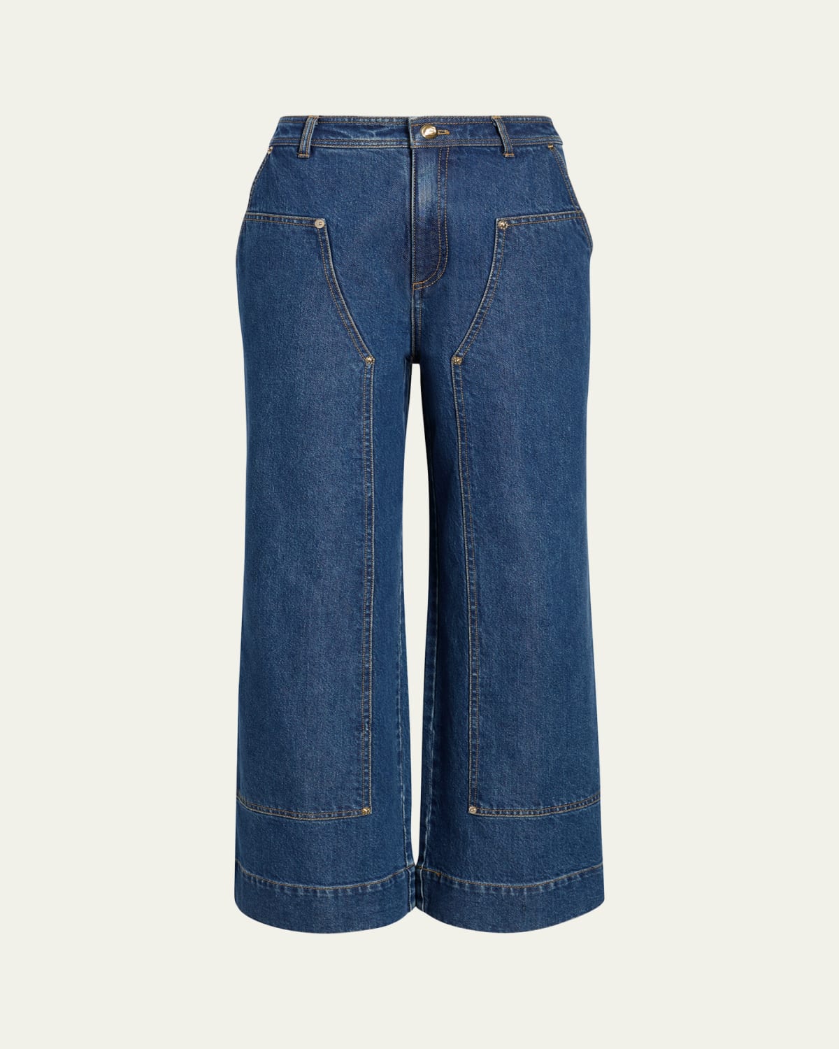 Sea Stasia Crochet-Trim Utility Jeans - Bergdorf Goodman