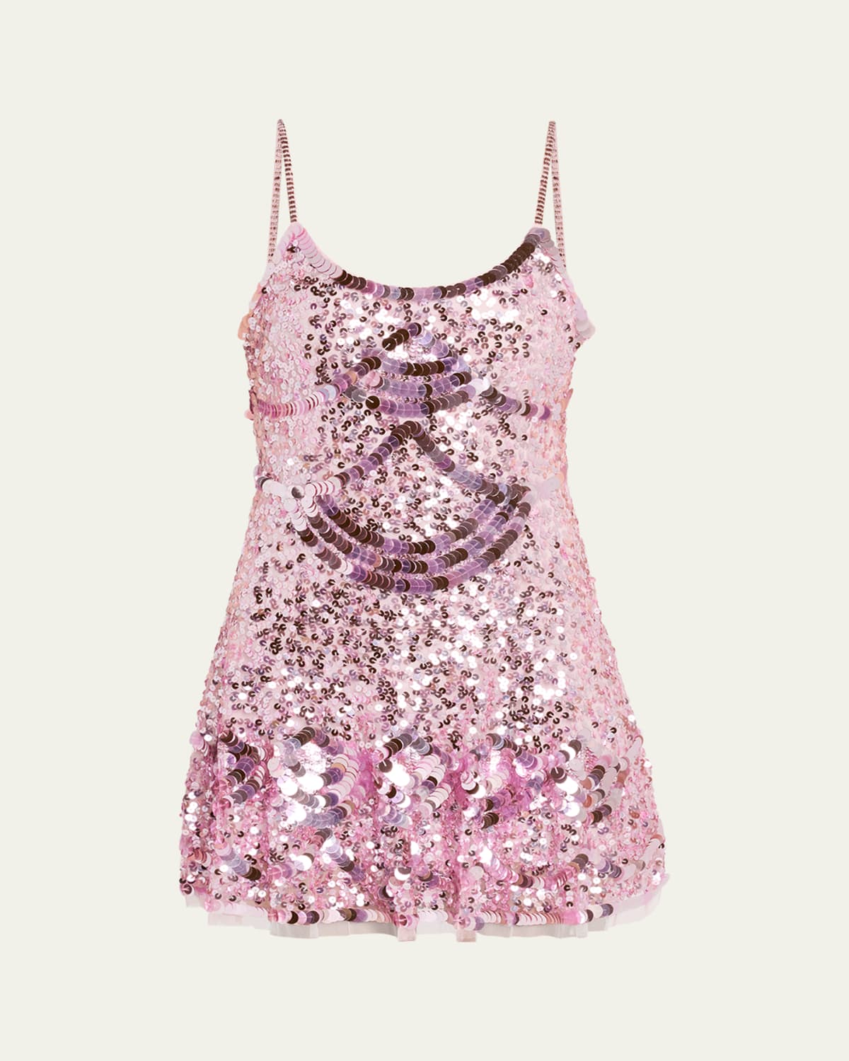 embellished lace-up mini dress in bubblegum pink Tao Pink Sequin Lace Up Mini Dress - US 12