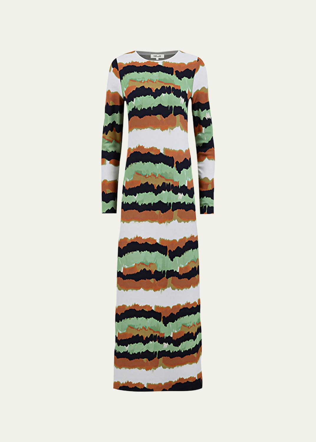 Diane von Furstenberg Fortuna Polka Dot Silk Chiffon Maxi Dress ...