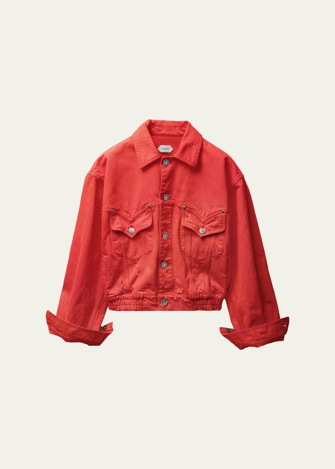 LaQuan Smith Embellished Denim Tailored Zip Jacket - Bergdorf Goodman