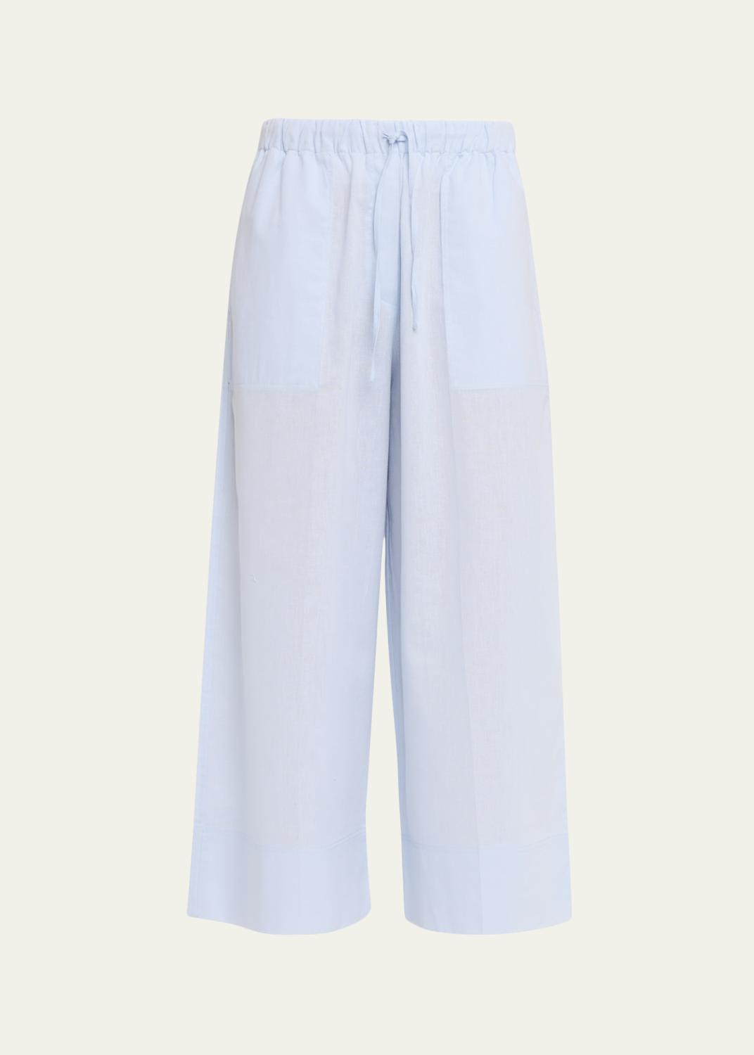 sacai Double-Faced Silk-Cotton Barrel-Leg Ankle Pants - Bergdorf