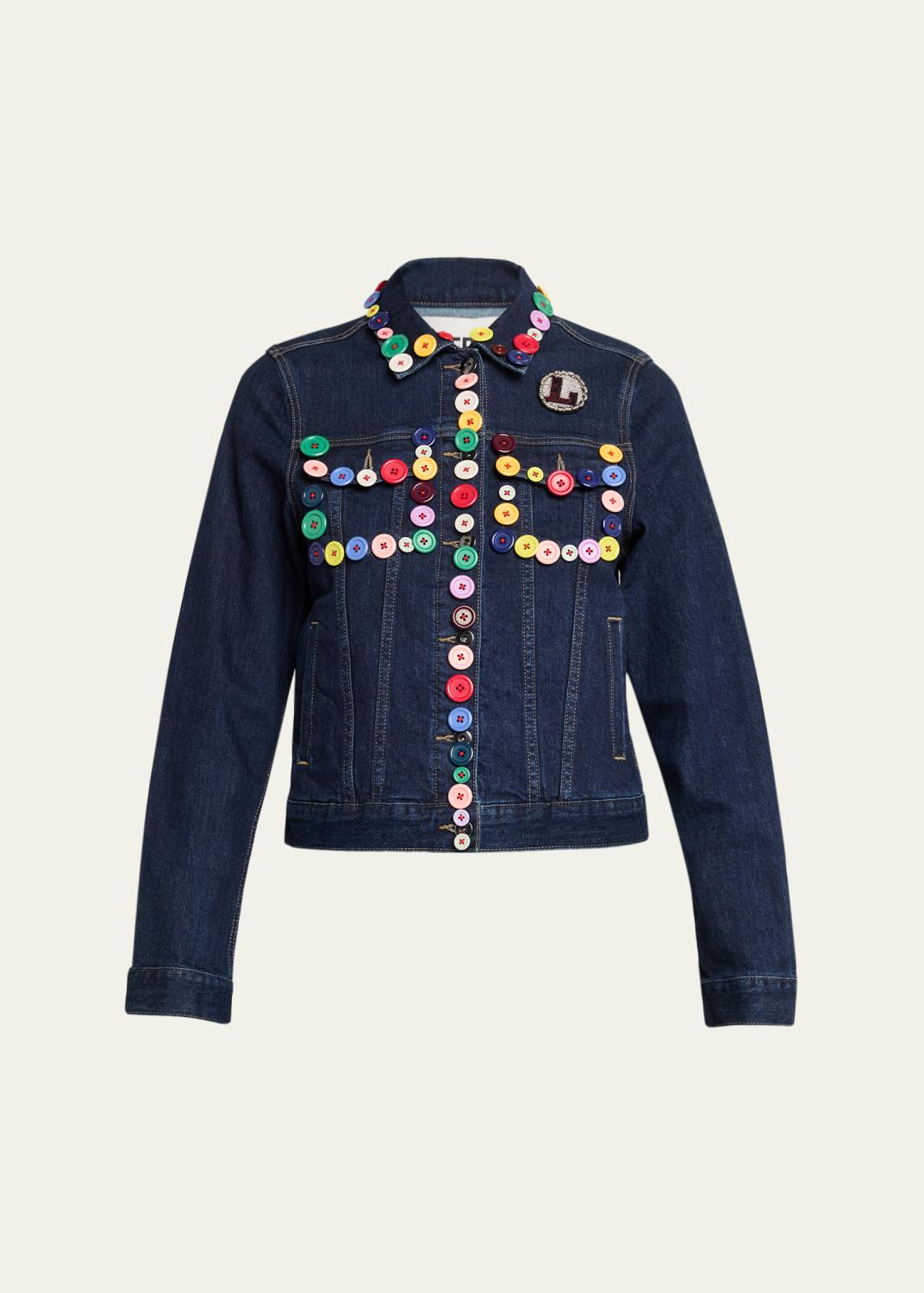 Miu Miu Logo Cropped Denim Jacket - Bergdorf Goodman