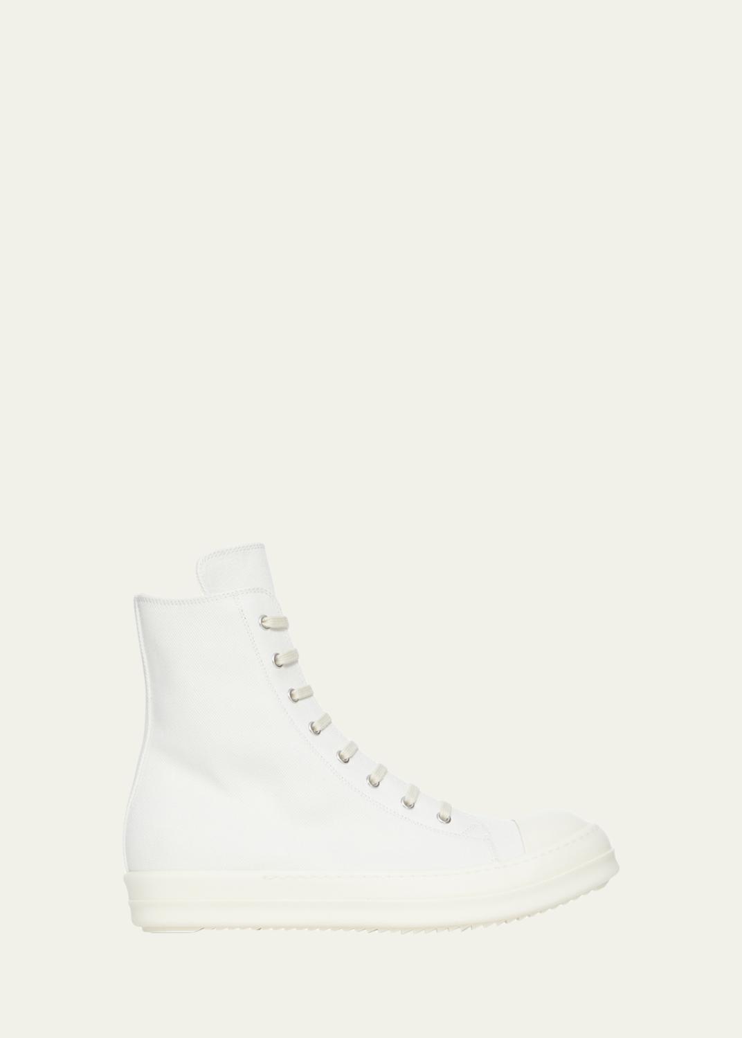 DRKSHDW RICK OWENS Men's Megalace Sneaks Denim Side-Zip High-Top