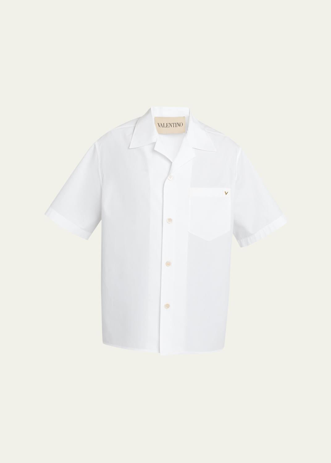 Valentino Garavani Men's Viscose Cherryfic Jacquard Bowling Shirt