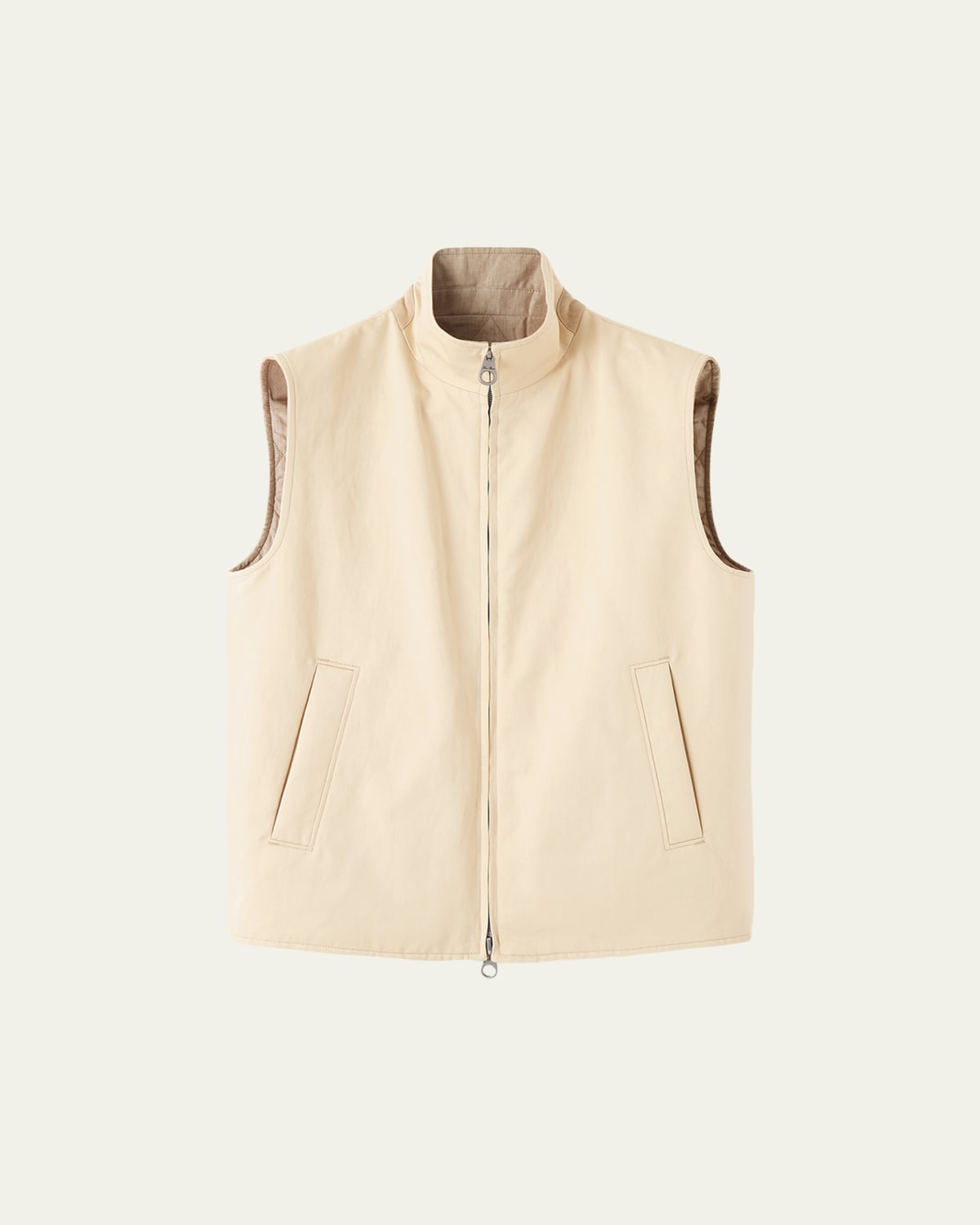 Helmut Lang Men's Reversible Shearling Funnel Neck Full-Zip Vest