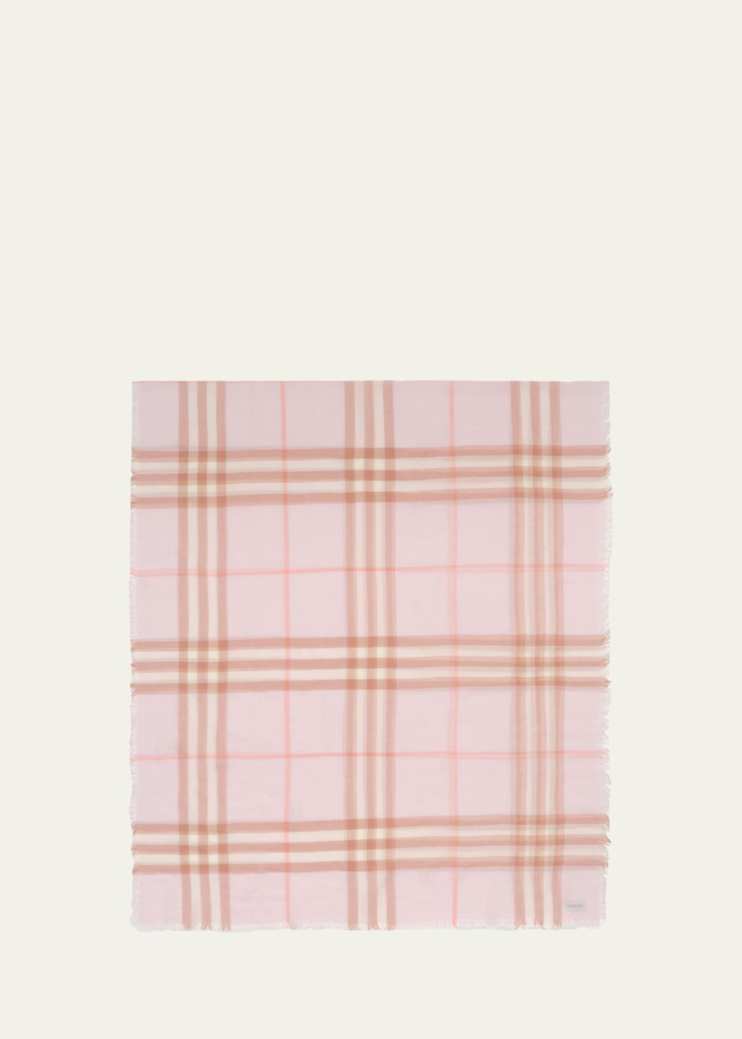 Burberry Logo Alpaca-Blend Reversible Scarf with Chunky Fringe