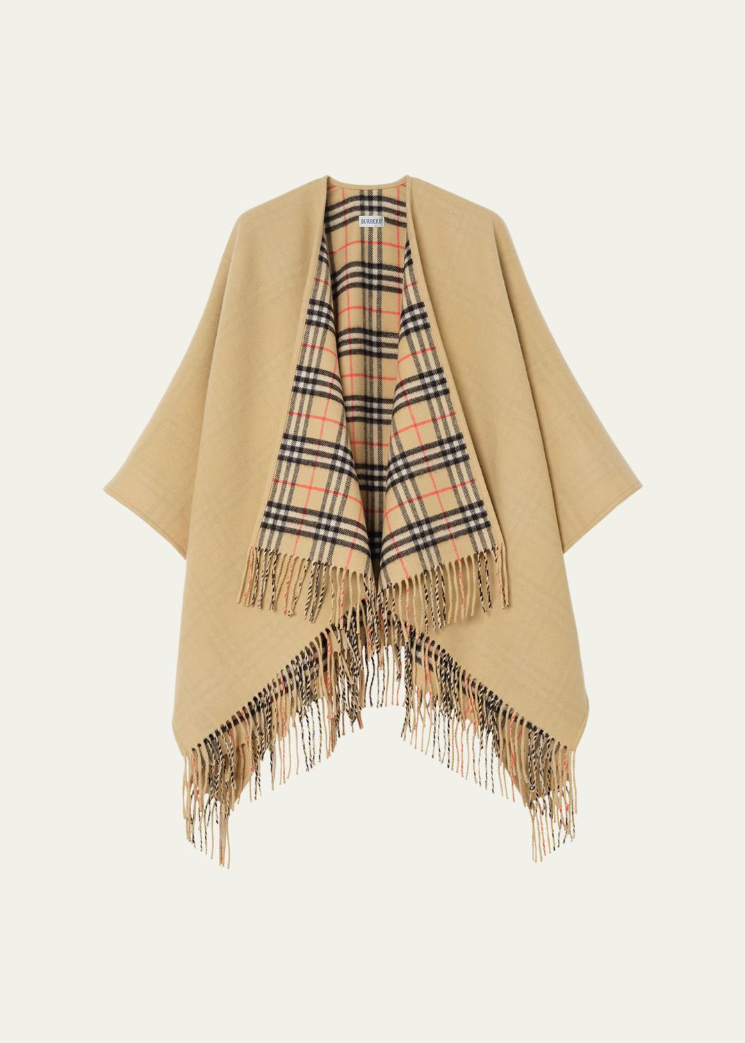 Burberry Check Wool Cashmere Cape - Bergdorf Goodman