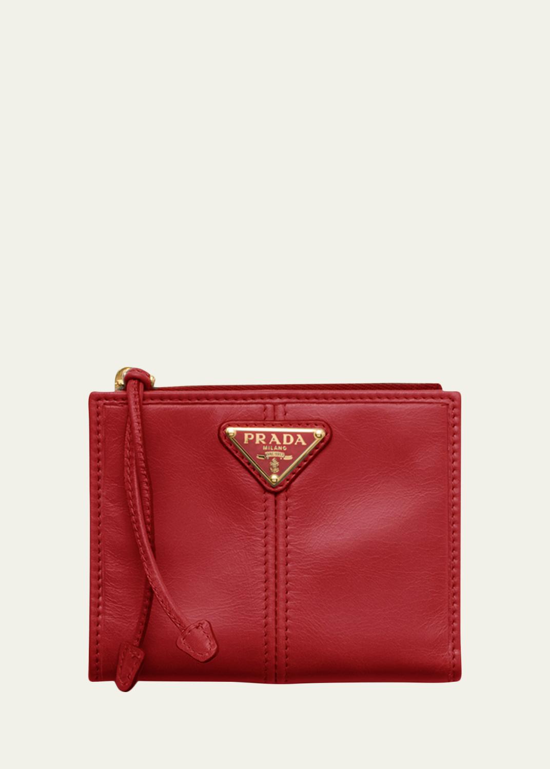 Prada Small Trifold Leather Wallet - Bergdorf Goodman