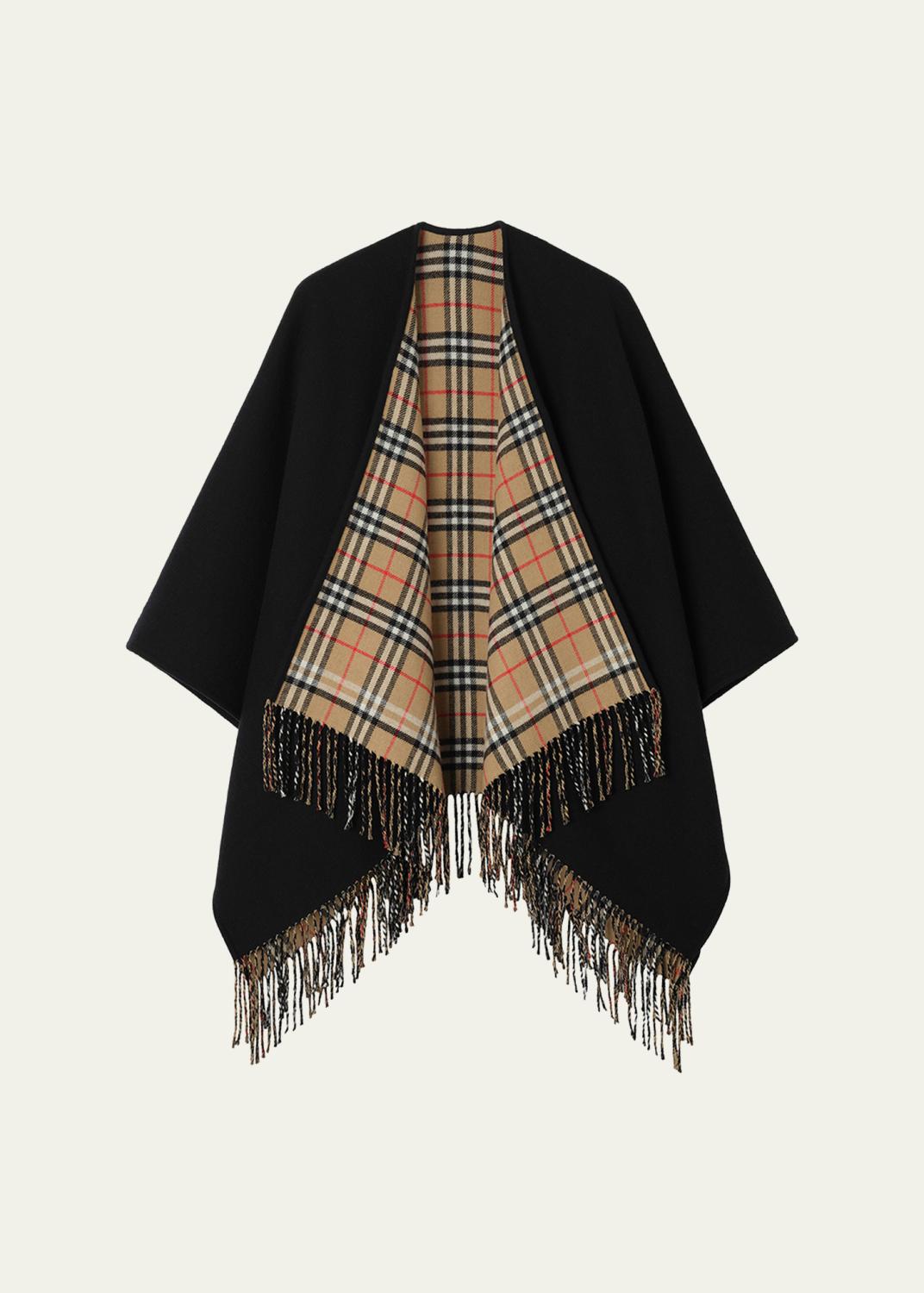 Burberry Giant Check Logo Cashmere-Blend Cape - Bergdorf Goodman