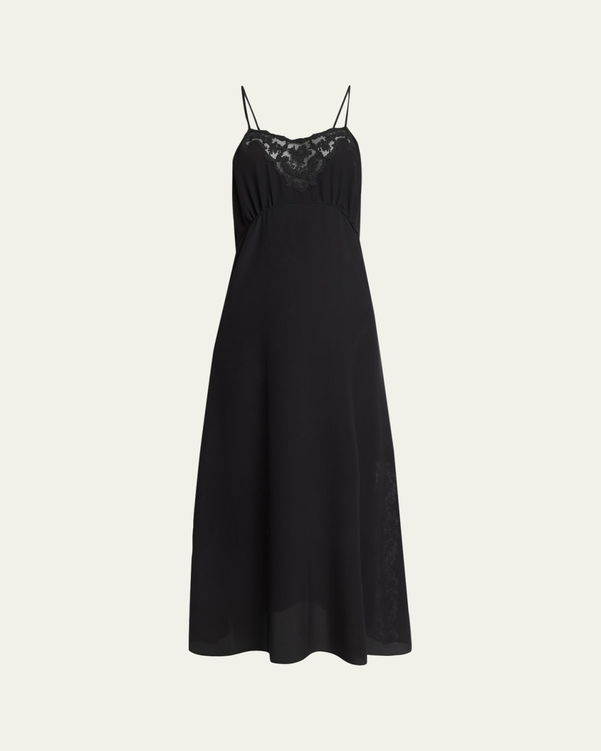 marina lace trim midi dress Ruched Sleeveless Venezia Scoop Neck, Mariana Midi Dress in Mocha, Size L,