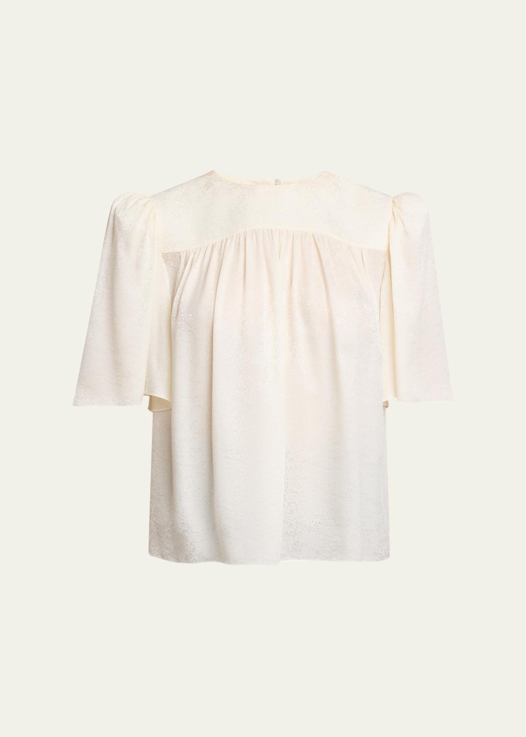 Khaite Mer Short-Sleeve Silk Organza Wrap Top - Bergdorf Goodman